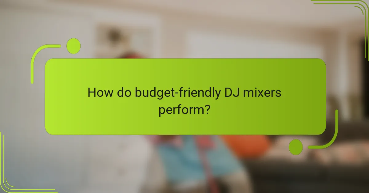 How do budget-friendly DJ mixers perform?