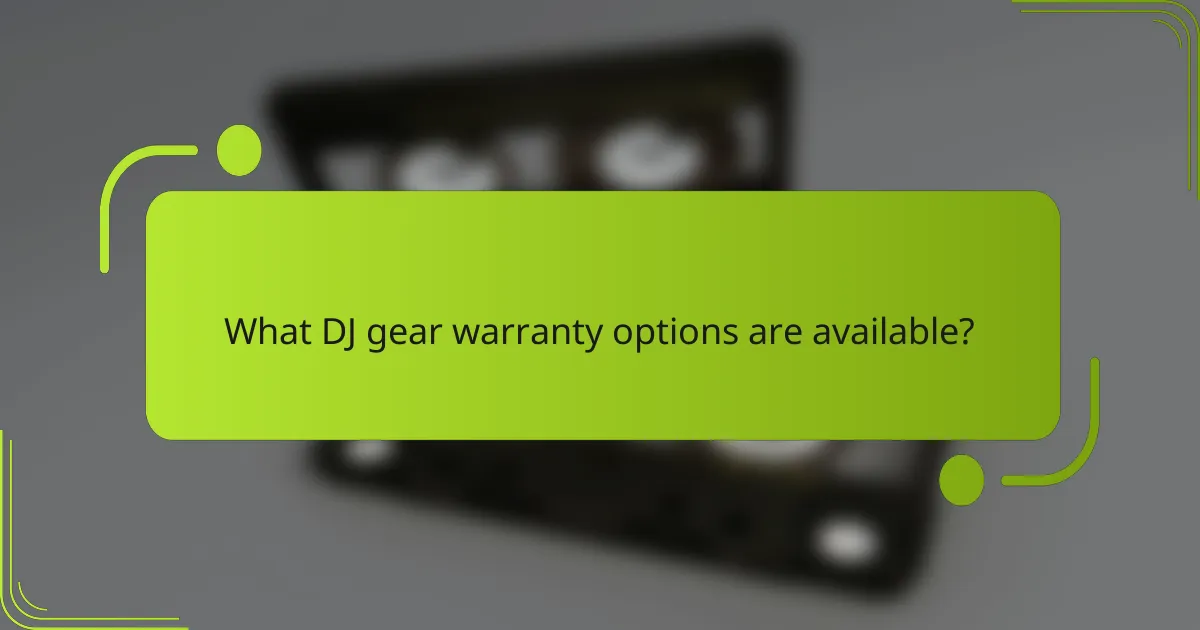 What DJ gear warranty options are available?