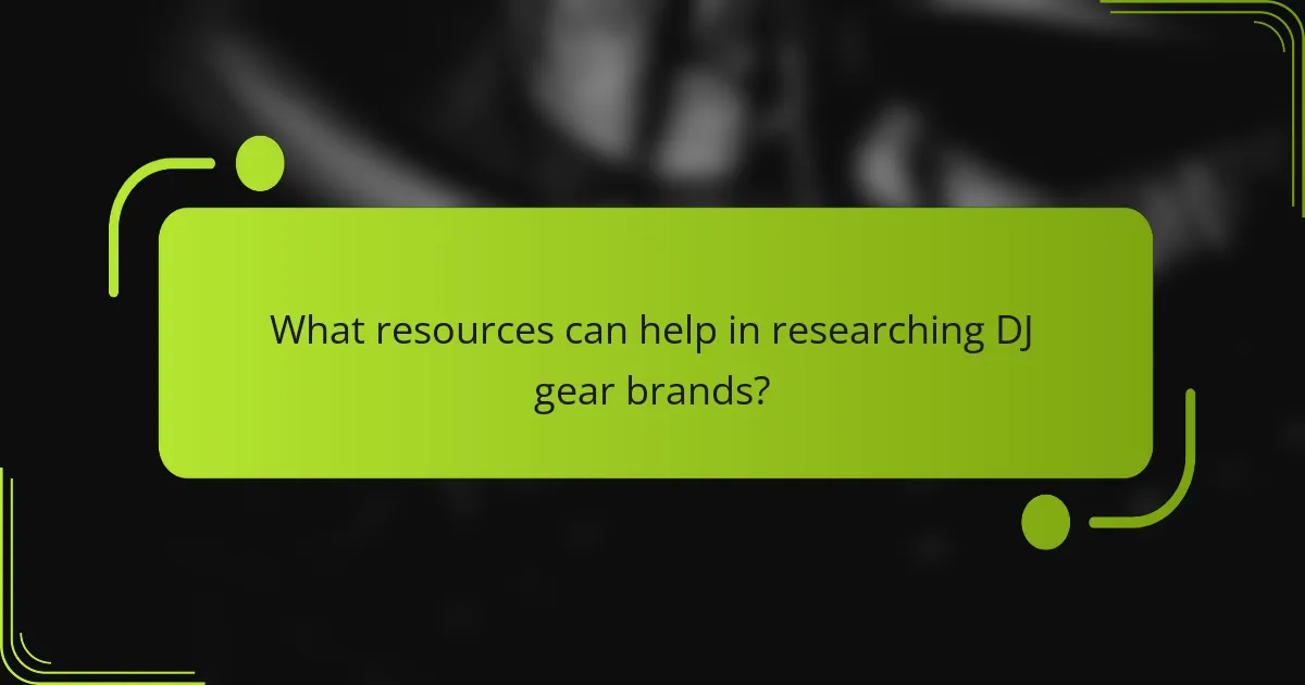 What resources can help in researching DJ gear brands?